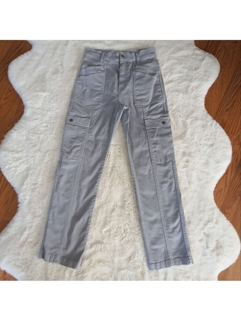 Madewell 90's Straight Cargo Jeans Womens 27 Light Blue/Gray